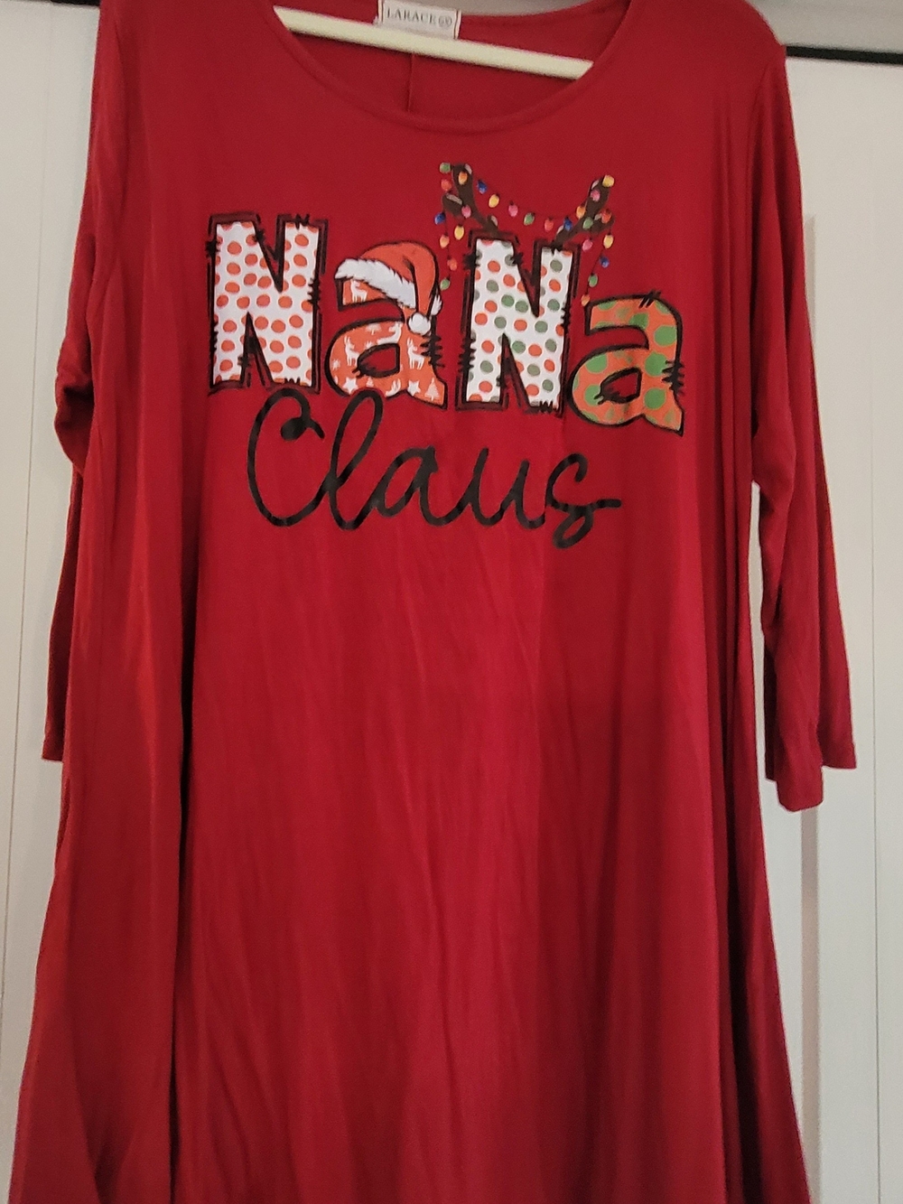 Larace Red 'Nana Claus' Holiday Long Sleeve Tunic